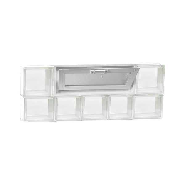 Clearly Secure 32.75 in. x 13.5 in. x 3.125 in. Frameless Vented Clear Glass Block Window