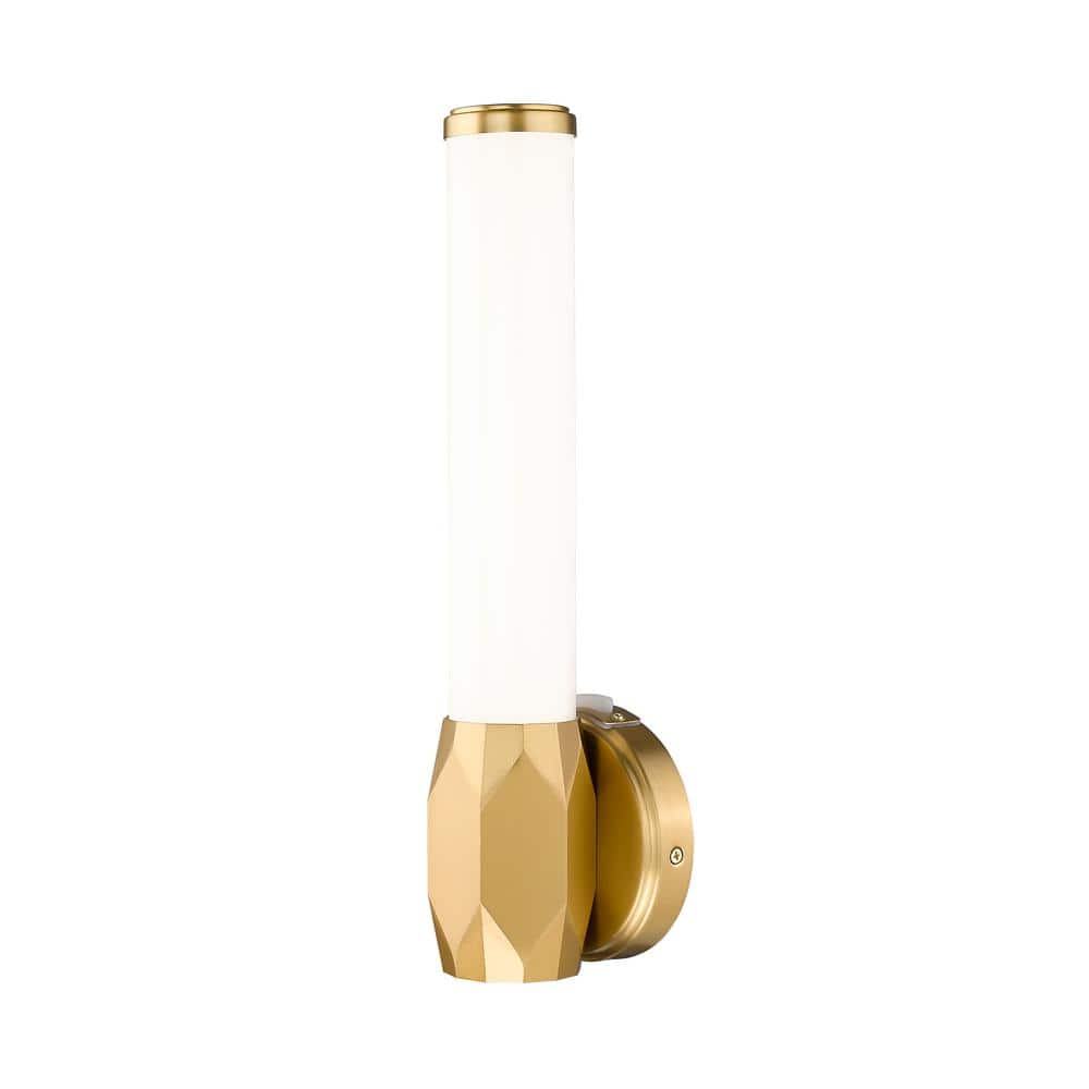 Cooper 4.75 in. 1-Light Modern Gold Integrated LED Wall Sconce with Frosted