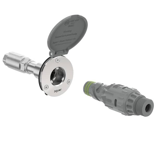 AQUOR 1/2 in. NPT inlet and 3/4 in. Hose Connector x 4 in. House Hydrant V1+ Modern Outdoor Wall Faucet