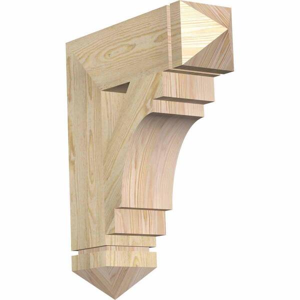 Ekena Millwork 6 in. x 26 in. x 22 in. Douglas Fir Merced Arts and Crafts Rough Sawn Bracket