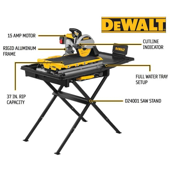 10 in. High Capacity Wet Tile Saw with Stand