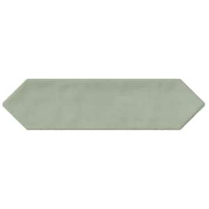 Ceramic Picket Hexagon Subway 3"x 12"x 10mm Wall Tile Sample - Sage (1 Tile PC/Each)