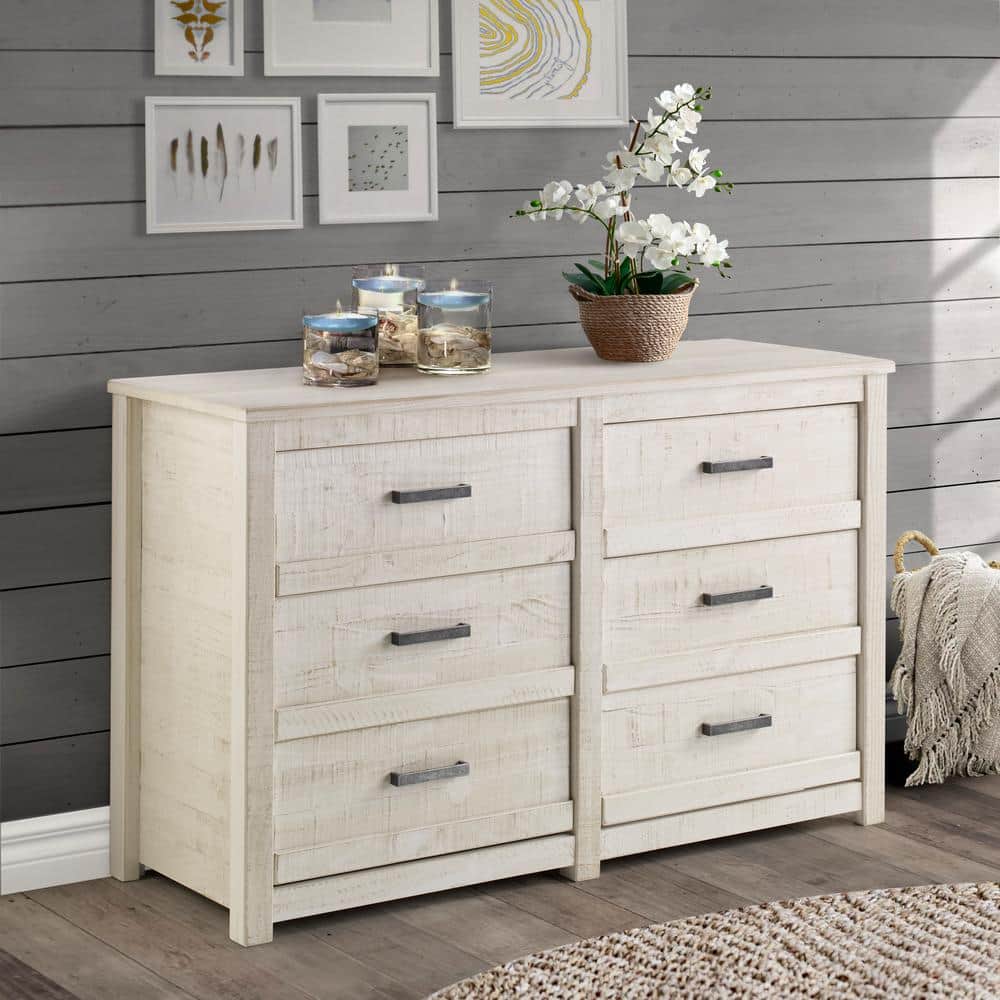 Buy Carmel 6Drawer Antique White Dresser 33.25 in. x 51 in. x 18.5 in