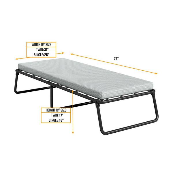 Simmons BeautySleep Finleyville シングル Simmons Beautysleep Folding Guest Bed with Memory Foam Mattress