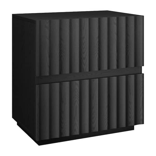Meyer&Cross Jaylen Black Grain 2 Drawer 15.5 in. W Nightstand