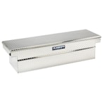 70 in Diamond Plate Aluminum Full Size Crossbed Truck Tool Box with mounting hardware and keys included, Silver