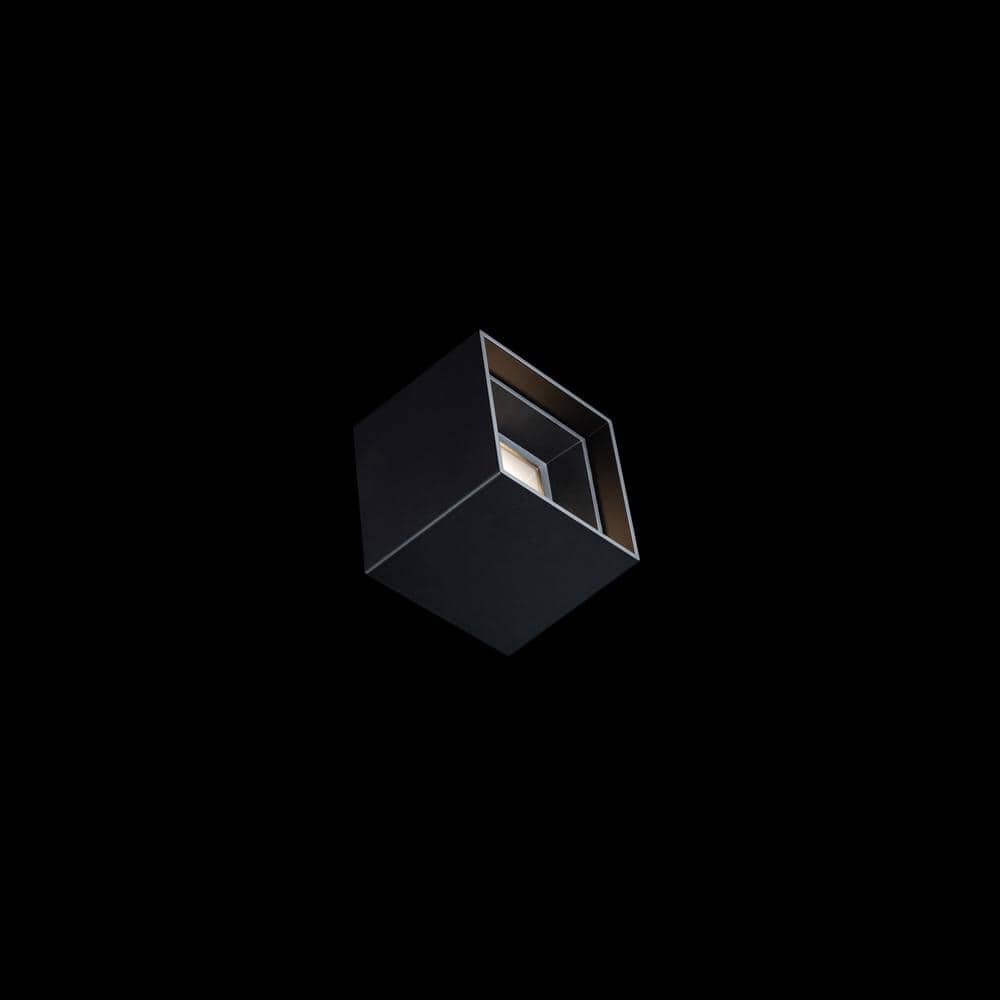 Downtown Sleek Black Aluminum LED Flush Mount Indoor/Outdoor