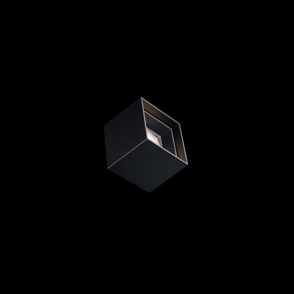 Downtown Sleek Black Aluminum LED Flush Mount Indoor/Outdoor