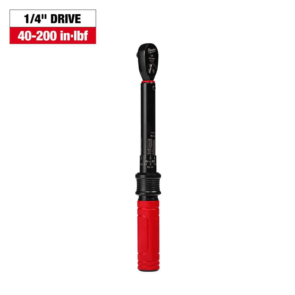 Milwaukee 1/4 in. Drive 40-200 ft./lbs. Click Torque Wrench 48-22
