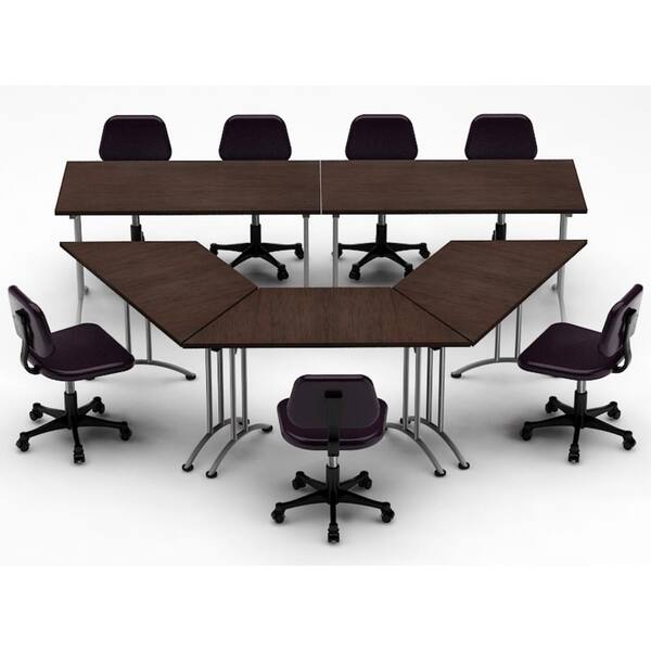TeamWORK Tables 5-Piece Color Java Conference Tables Meeting Tables Seminar Tables Compact Space Maximum Collaboration