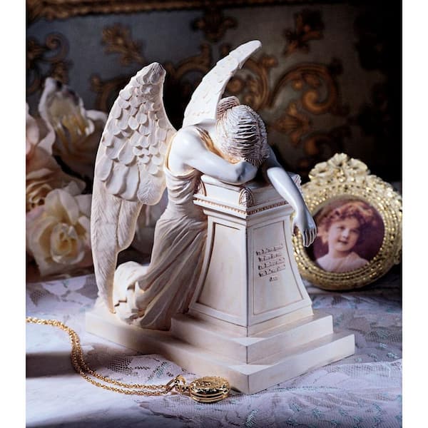Angel of Bereavement Figurine Statue White Urn