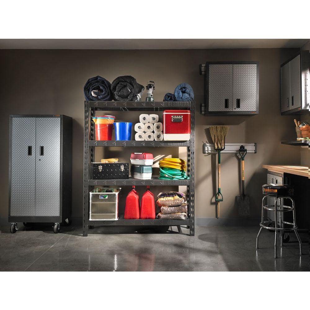 Heavy-Duty 60-Inch Black Welded Steel Garage Shelving Unit