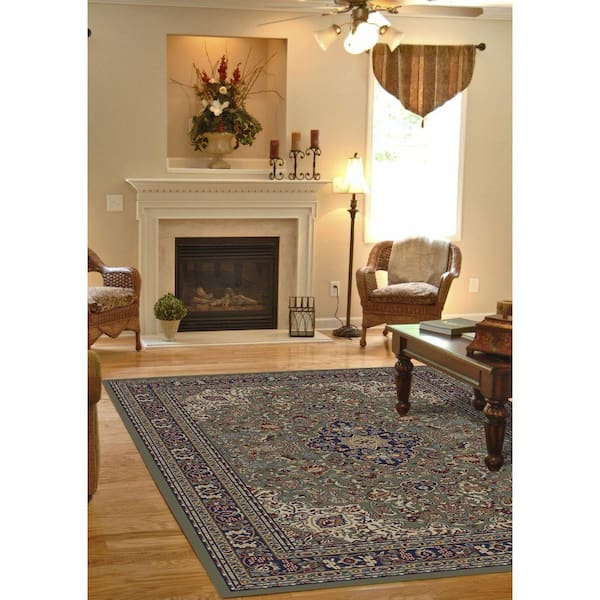 Jewel Heriz Green 7 ft. x 9 ft. Area Rug
