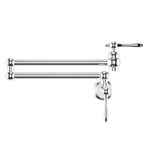Swiss Madison Plaisir Retractable Wall Mount Pot Filler Faucet in Polished Chrome