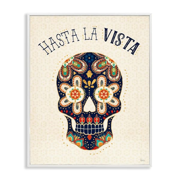 Stupell Industries See You Later Skull by Veronique Charron White Framed Typography Giclee Art Print 30 in. x 24 in.