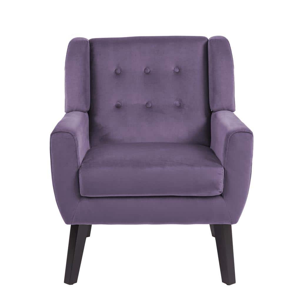 Uixe Purple Velvet Upholstery Arm Chair (Set of 1) SF0003-PE-VT