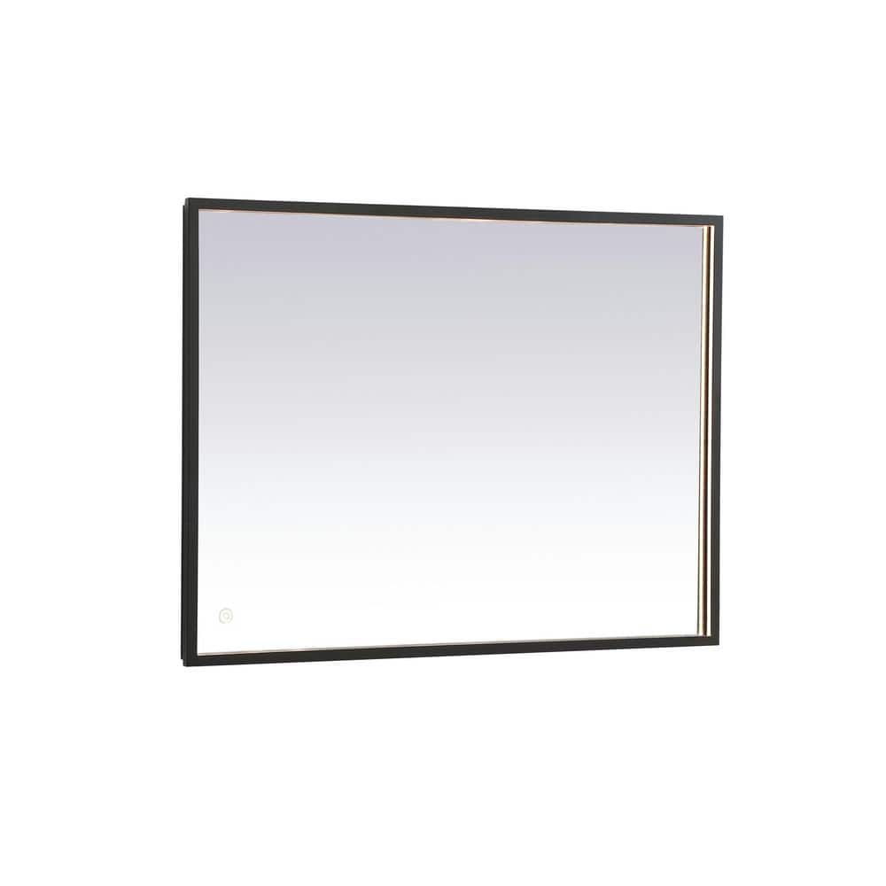 Timeless Home 27 in. W x 36 in. H Modern Rectangular Aluminum Framed LED Ba