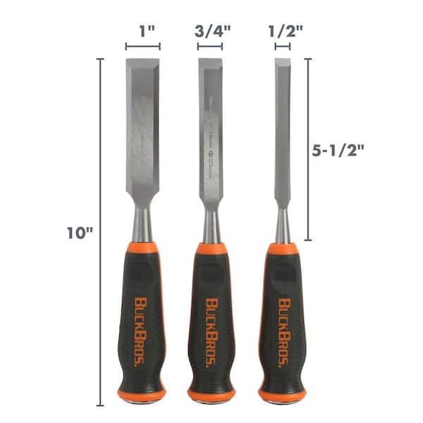 Buck Bros. 1/2 in., 3/4 in., 1 in. Comfort Grip Set 3 (-Piece