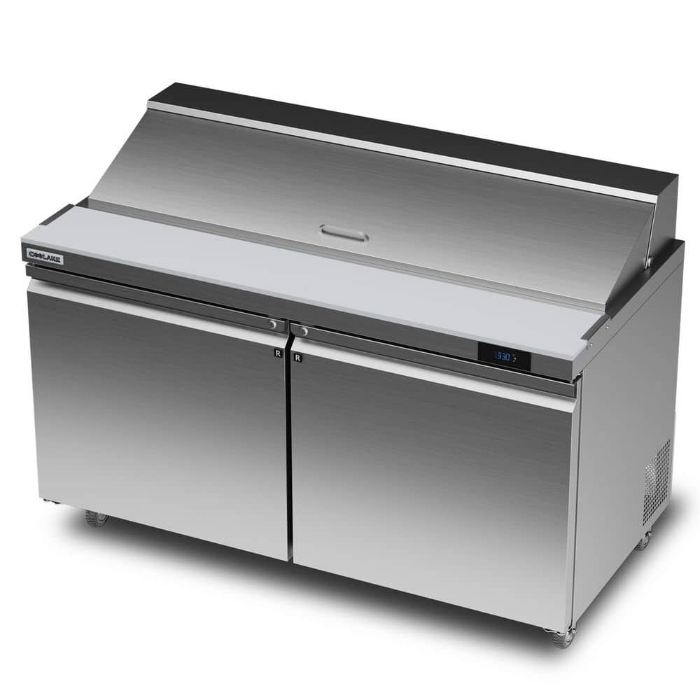 60 in. Commercial Refrigerator Sandwich Prep Table, 15.5 cu. ft Stainless Steel Salad Food Prep Station in Silver