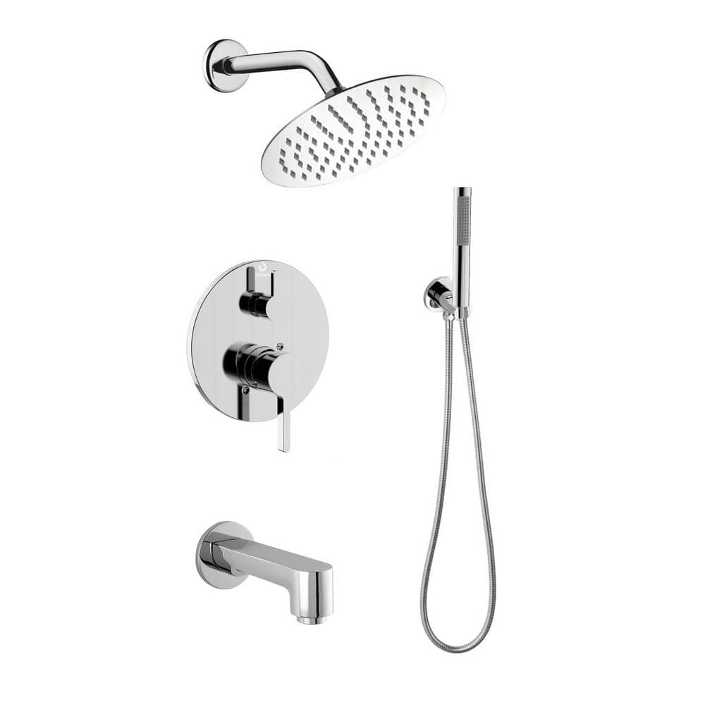 Lexora Salamonio 1Spray Tub and Shower Faucet Combo with Round