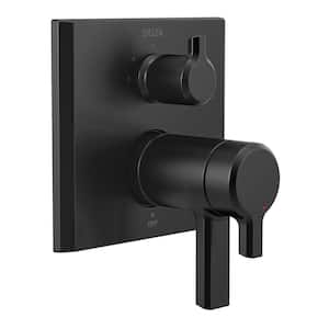 Pivotal 2-Handle Wall-Mount Valve Trim Kit with 3-Setting Integrated Diverter in Matte Black (Valve not Included)
