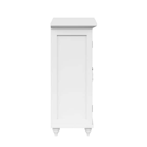 Venice 34 in. H x 27 in. W x 13-3/4 in. D Bathroom Linen Storage Floor Cabinet in White