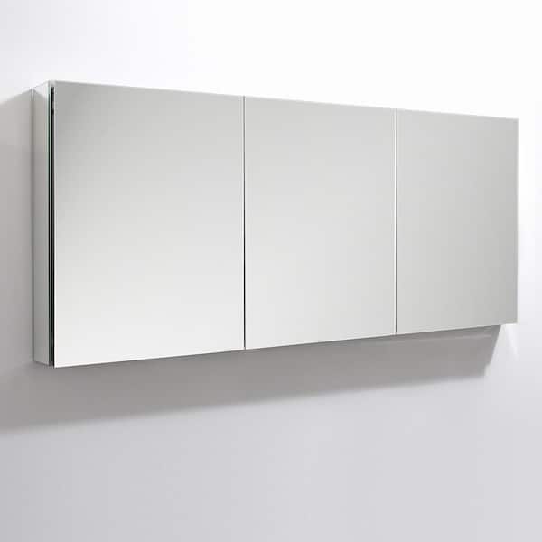 59 in. W x 36 in. H x 5 in. D Frameless Recessed or Surface-Mounted Bathroom Medicine Cabinet