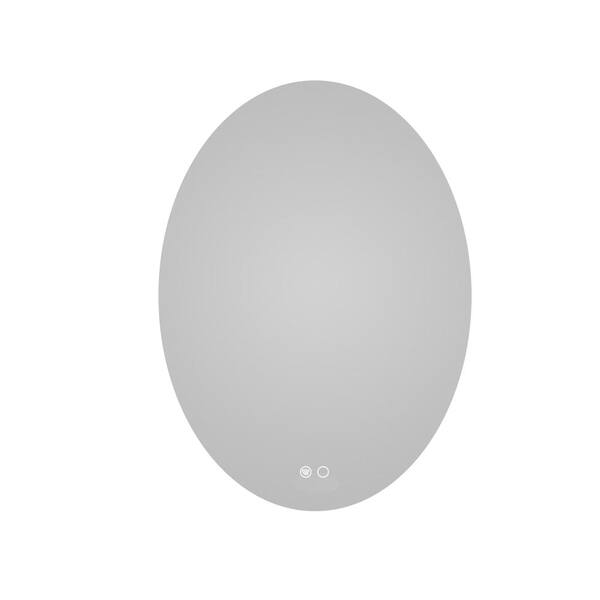 KeonJinn 24 in. W x 32 in. H Large Oval Frameless Anti-Fog Backlit ...