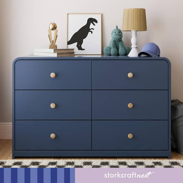 Storkcraft Santos Midnight Blue 6-Drawer 48.13 in. Wide Dresser 03766-15M