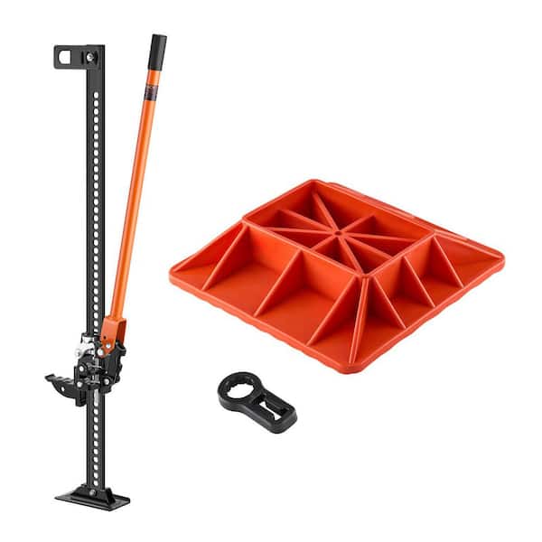 Farm Jack with Base, 48in. High Lift, 3.18 T (7,000 lbs.) Capacity, Ratcheting Off-Road Utility Jack, 5.12-42.5 in. Lift