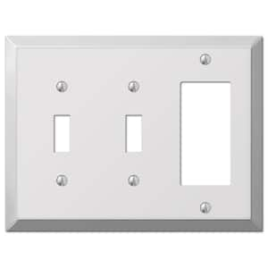 Metallic 3 Gang 2-Toggle and 1-Rocker Steel Wall Plate - Polished Chrome