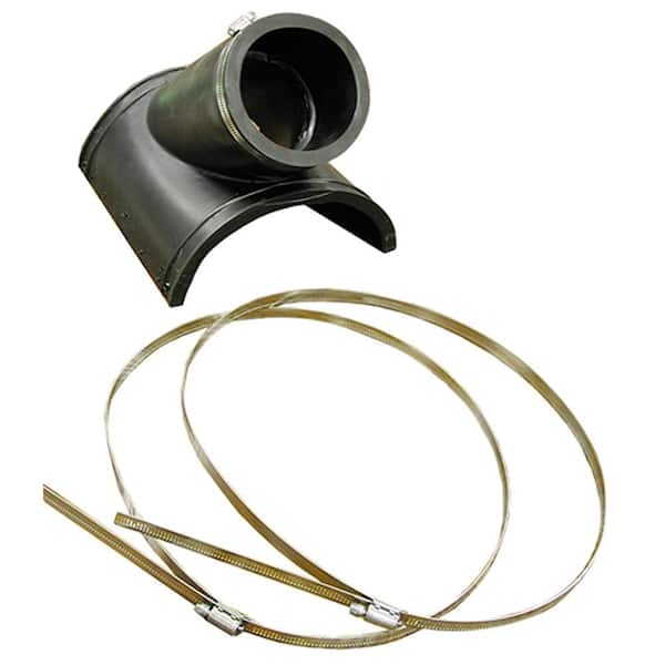 JONES STEPHENS 4 in. Plastic - 12 in. Clay Saddle x 4 in. Flexible PVC Saddle Wye Fitting SCH 40 Cast Iron or SDR35 Inlet