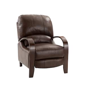 Ernesto Chocolate Genuine Leather with The Wooden Armrest Recliner