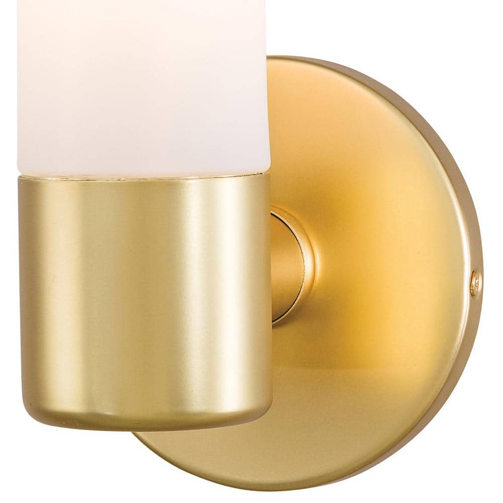 Honey Gold Etched Opal Glass Dimmable Wall Sconce
