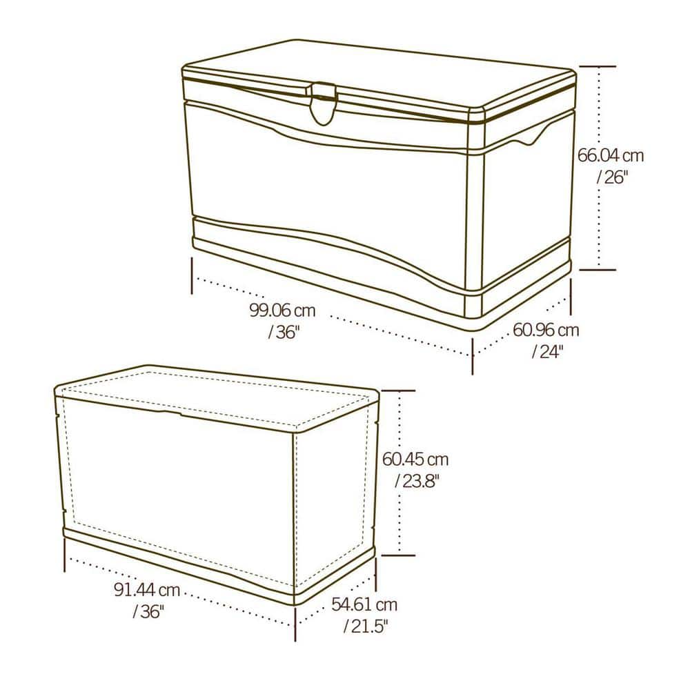 Desert Sand 80 Gallon Polyethylene Lockable Deck Box