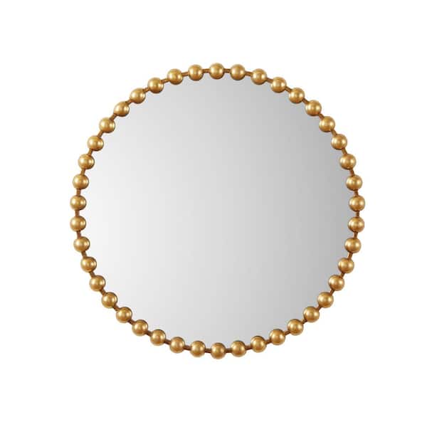 36 Dia Marlowe Round Decorative Wall Mirror Gold