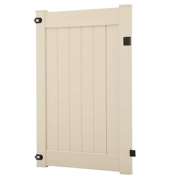 Veranda Linden 4 ft. W x 6 ft. H Sand Vinyl Un-Assembled Fence Gate