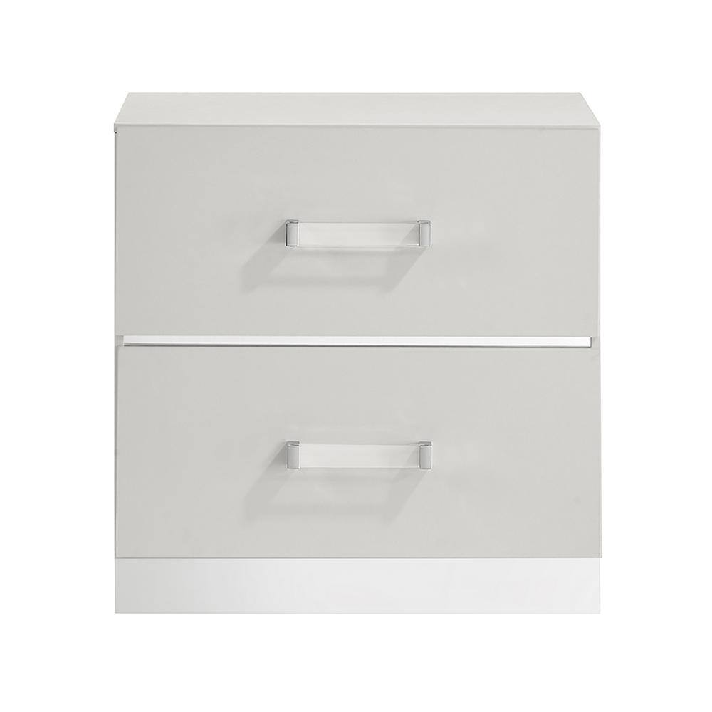 Europa White Queen Panel Bed Set with Dresser, Mirror, Nightstands