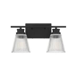 Home Decorators Collection Ayelen 13.5 in. 2-Light Matte Black Bathroom ...