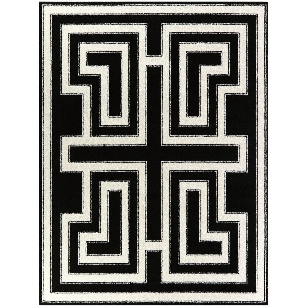 BALTA Vincent Black 5 ft. x 7 ft. Art Deco Area Rug 3091447 - The Home Depot