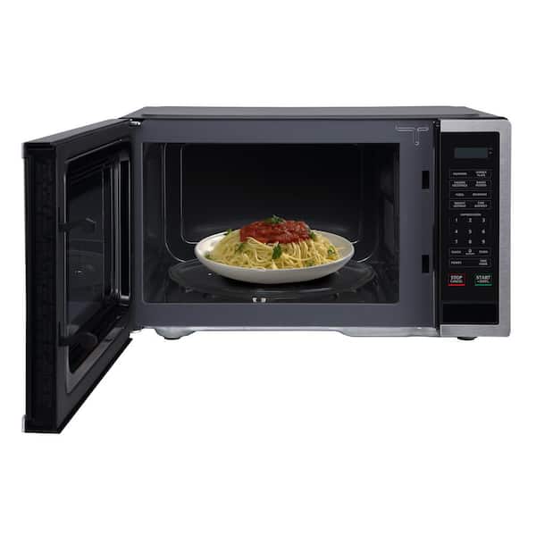 GE - 0.9 Cu. ft. Capacity Smart Countertop Microwave Oven with Scan-to-Cook Technology - Stainless Steel