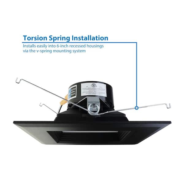 NICOR DQR6 Series 6 in. Black Integrated LED Square Recessed