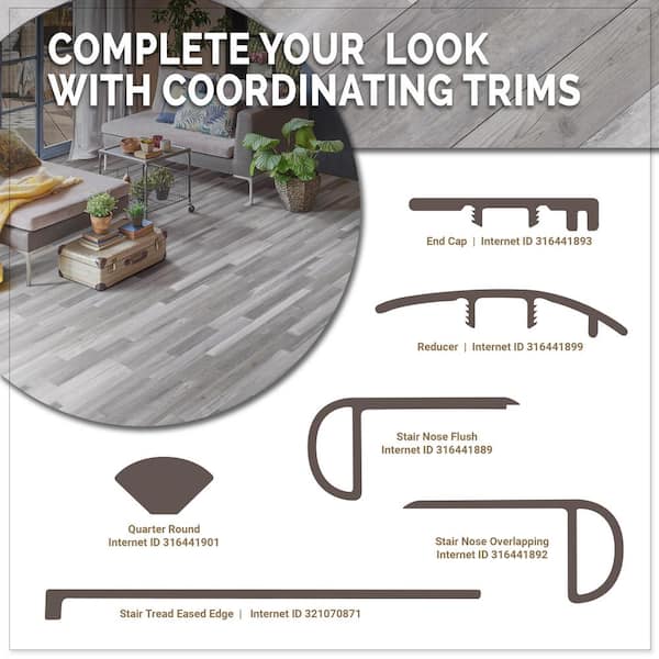 Sorento Platinum 12 MIL x 7 in. x 48 in. Waterproof Click Lock Luxury Vinyl Plank Flooring (950.8 sq. ft./pallet)