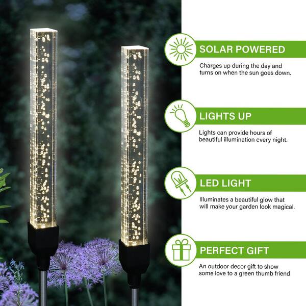 Exhart Solar Bubble Stick 2 46 Ft Clear Plastic Garden Stakes Pack 19560 Rs The Home Depot - Bubble Solar Garden Stake Lights Exhart Solar Bubble Stick 2 46 Ft Clear Plastic Garden Stakes Pack 19560 Rs The Home Depot - Bubble Solar Garden Stake Lights