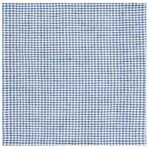 Marbella Navy/Ivory 6 ft. x 6 ft. Houndstooth Square Area Rug