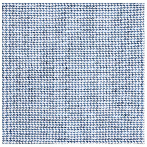 SAFAVIEH Marbella Navy/Ivory 6 ft. x 6 ft. Houndstooth Square Area Rug