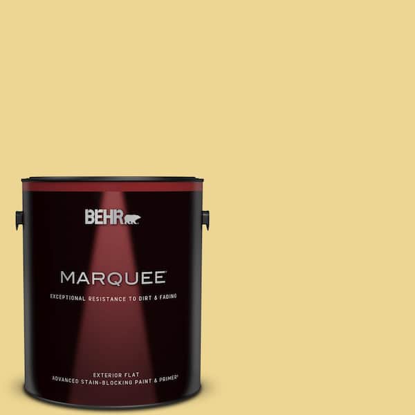 BEHR MARQUEE 1 gal. #370D-4 Mustard Seed Flat Exterior Paint & Primer