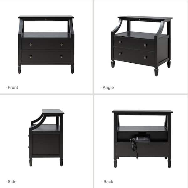 Amazon.com: KAI-ROAD Black Nightstand Set of 2,Night Stand