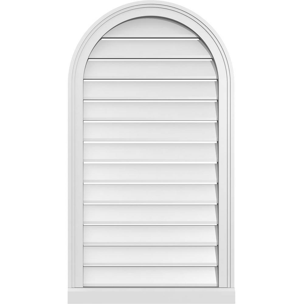 22 in. x 40 in. Round Top Surface Mount PVC Gable Vent: Functional with Brickmould Sill Frame price history on PriceWatchPro