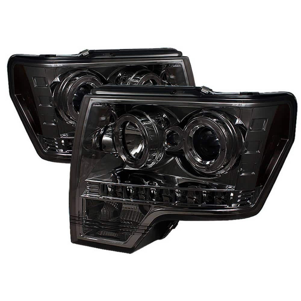 Spyder Auto Ford F150 09-14 Projector Headlights - Halogen Model Only - LED  Halo - Smoke 5010254 - The Home Depot